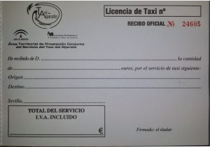 Recibo Taxi Aljarafe